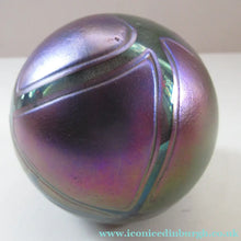 Load image into Gallery viewer, Iridescent 1990 Maltese Phoenician Glass Paperweight with Peacock Lustres
