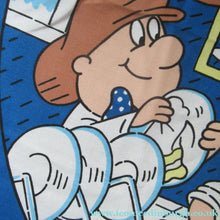 Load image into Gallery viewer, VINTAGE 1990s Cotton Tea Towel or Bar Cloth. Circular TETLEYS TEA Advertising Cloth
