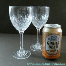 Load image into Gallery viewer, 1990s Edinburgh Crystal Tall White Wine Glasses. TWEED Pattern. Set of Six

