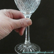 Load image into Gallery viewer, 1990s Edinburgh Crystal Tall White Wine Glasses. TWEED Pattern. Set of Six
