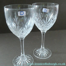 Load image into Gallery viewer, 1990s Edinburgh Crystal Tall White Wine Glasses. TWEED Pattern. Set of Six
