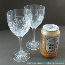 Load image into Gallery viewer, 1990s Edinburgh Crystal Tall White Wine Glasses. TWEED Pattern. Set of Six
