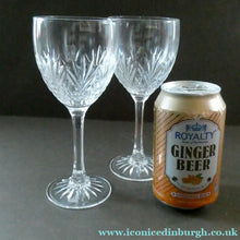 Load image into Gallery viewer, 1990s Edinburgh Crystal Tall White Wine Glasses. TWEED Pattern. Set of Six

