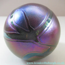 Load image into Gallery viewer, Iridescent 1990 Maltese Phoenician Glass Paperweight with Peacock Lustres

