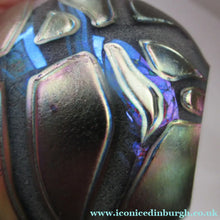 Load image into Gallery viewer, Iridescent 1990 Maltese Phoenician Glass Paperweight with Peacock Lustres
