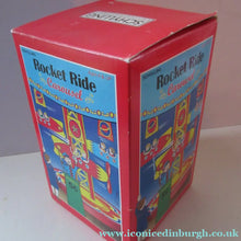 Load image into Gallery viewer, Products Vintage 2000 SCHYLLING Rocket Ride Carousel. Tin Plate Clockwork. Rotating Rockets. BOXED
