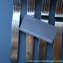 Load image into Gallery viewer, Vintage 2002 DAVID MELLOR Stainless Steel Cutlery. Set of Six Forks. Minimal Design
