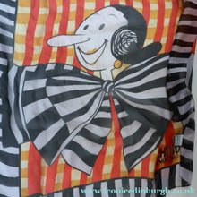 Load image into Gallery viewer, Vintage 2003 Long MOSCHINO Larioseta Como Olive Oyl Silk Scarf (with Original Orange Label)
