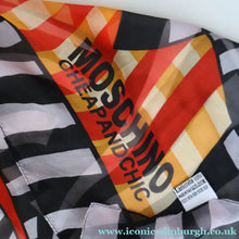 Load image into Gallery viewer, Vintage 2003 Long MOSCHINO Larioseta Como Olive Oyl Silk Scarf (with Original Orange Label)
