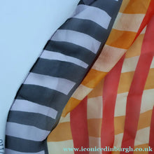 Load image into Gallery viewer, Vintage 2003 Long MOSCHINO Larioseta Como Olive Oyl Silk Scarf (with Original Orange Label)
