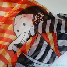 Load image into Gallery viewer, Vintage 2003 Long MOSCHINO Larioseta Como Olive Oyl Silk Scarf (with Original Orange Label)
