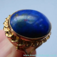 Load image into Gallery viewer, Vintage 9ct gold ring with lapis lazuli Stone
