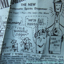 Load image into Gallery viewer, 1950s Vintage American Mr Bartender Jigger or Drinks Measure Bottle Stopper
