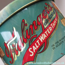 Load image into Gallery viewer, Vintage American Toffee Tin. FRALINGER’S Salt Water Taffy. Atlantic City Image - Vintage Tin
