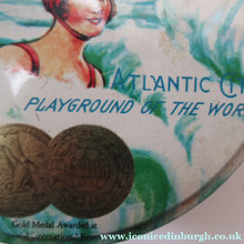 Load image into Gallery viewer, Vintage American Toffee Tin. FRALINGER'S Salt Water Taffy. Atlantic City Image
