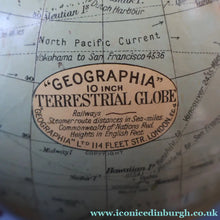 Load image into Gallery viewer, 1930s Terrestrial Globe by Geographica Ltd. ART DECO Desk Top Spinning Globe
