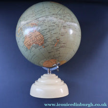 Load image into Gallery viewer, 1930s Terrestrial Globe by Geographica Ltd. ART DECO Desk Top Spinning Globe

