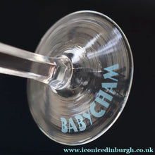 Load image into Gallery viewer, Random VINTAGE Babycham. One 1950s White Deer Logos and Two 1960s Prancing Deers - British Glass
