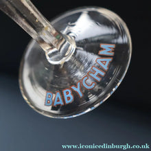 Load image into Gallery viewer, Random VINTAGE Babycham. One 1950s White Deer Logos and Two 1960s Prancing Deers - British Glass
