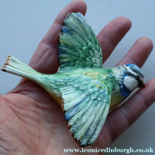 Load image into Gallery viewer, Vintage Beswick Wall Plaque in the Shape of a Little Blue Tit in Flight (Model No. 705)
