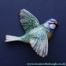 Load image into Gallery viewer, Vintage Beswick Wall Plaque in the Shape of a Little Blue Tit in Flight (Model No. 705)
