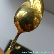 Load image into Gallery viewer, Set of 8 Silver Gilt Enamel Teaspoons Fitted Case
