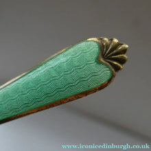 Load image into Gallery viewer, Set of 8 Silver Gilt Enamel Teaspoons Fitted Case
