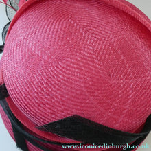 Load image into Gallery viewer, Vintage Bright Cerise Pink FORMAL Designer Hat; c 2000. Designed by EMMA B (unworn)
