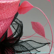 Load image into Gallery viewer, Vintage Bright Cerise Pink FORMAL Designer Hat; c 2000. Designed by EMMA B (unworn)
