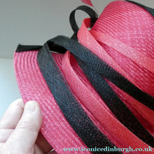 Load image into Gallery viewer, Vintage Bright Cerise Pink FORMAL Designer Hat; c 2000. Designed by EMMA B (unworn)
