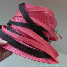 Load image into Gallery viewer, Vintage Bright Cerise Pink FORMAL Designer Hat; c 2000. Designed by EMMA B (unworn)
