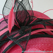 Load image into Gallery viewer, Vintage Bright Cerise Pink FORMAL Designer Hat; c 2000. Designed by EMMA B (unworn)
