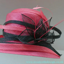 Load image into Gallery viewer, Vintage Bright Cerise Pink FORMAL Designer Hat; c 2000. Designed by EMMA B (unworn)
