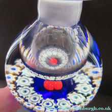 Load image into Gallery viewer, 1980s Caithness Scottish Glass Perfume Bottle Valentine's Love Heart Inclusion Millefiori
