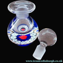Load image into Gallery viewer, 1980s Caithness Scottish Glass Perfume Bottle Valentine's Love Heart Inclusion Millefiori
