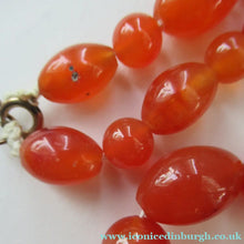 Load image into Gallery viewer, Vintage Carnelian Agate Amber Coloured Beads Necklace. Length: 23 inches

