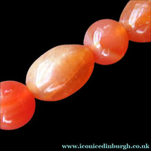 Load image into Gallery viewer, Vintage Carnelian Agate Amber Coloured Beads Necklace. Length: 23 inches
