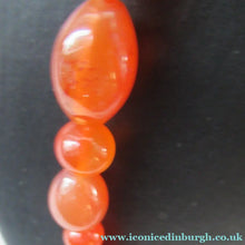 Load image into Gallery viewer, Vintage Carnelian Agate Amber Coloured Beads Necklace. Length: 23 inches
