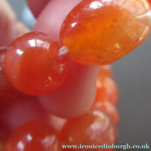 Load image into Gallery viewer, Vintage Carnelian Agate Amber Coloured Beads Necklace. Length: 23 inches

