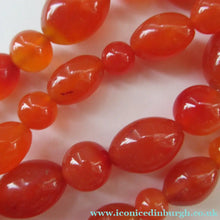 Load image into Gallery viewer, Vintage Carnelian Agate Amber Coloured Beads Necklace. Length: 23 inches
