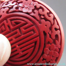 Load image into Gallery viewer, Vintage Chinese Cinnabar Happiness Necklace
