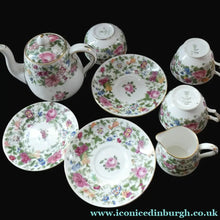 Load image into Gallery viewer, 1940s Crown Staffordshrie China Breakfast Set with Pink Roses Decoration
