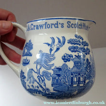 Load image into Gallery viewer, Vintage Crawfords Liqueur Scotch Whisky Jug with Willow Pattern
