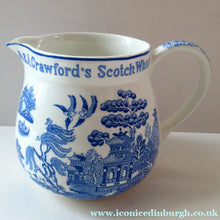 Load image into Gallery viewer, Vintage Crawfords Liqueur Scotch Whisky Jug with Willow Pattern
