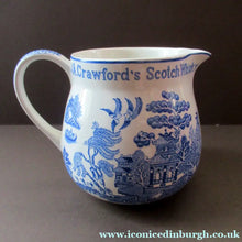 Load image into Gallery viewer, Vintage Crawfords Liqueur Scotch Whisky Jug with Willow Pattern
