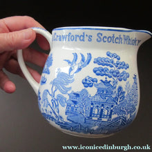 Load image into Gallery viewer, Vintage Crawfords Liqueur Scotch Whisky Jug with Willow Pattern
