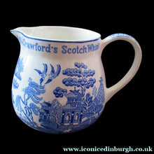 Load image into Gallery viewer, Vintage Crawfords Liqueur Scotch Whisky Jug with Willow Pattern
