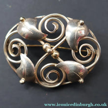Load image into Gallery viewer, Vintage Danish 830 Silver Brooch with Scrolling Leaf Pattern. Reminiscent of Jensen Designs - Scandinavian Jewellery
