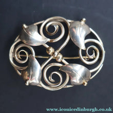 Load image into Gallery viewer, Vintage Danish 830 Silver Brooch with Scrolling Leaf Pattern. Reminiscent of Jensen Designs - Scandinavian Jewellery

