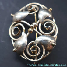 Load image into Gallery viewer, Vintage Danish 830 Silver Brooch with Scrolling Leaf Pattern. Reminiscent of Jensen Designs - Scandinavian Jewellery
